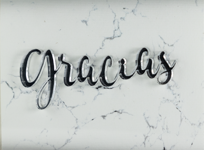 Caja Vidrio Tarjetas Gracias Relieve