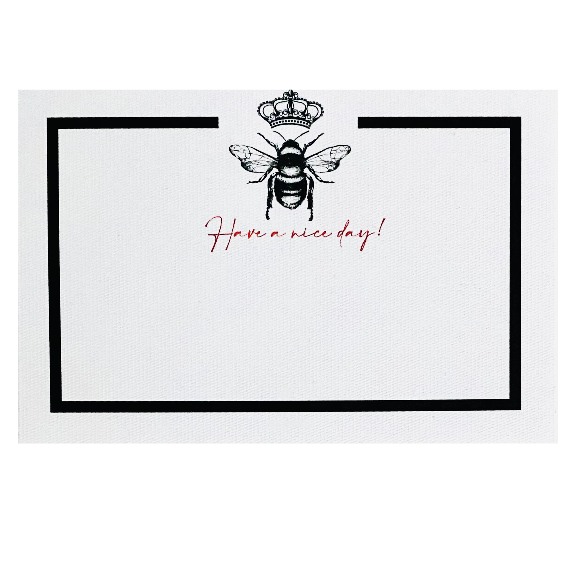 Tarjetas y Sobres Abeja Reina "Have a Nice Day" - Personalizable