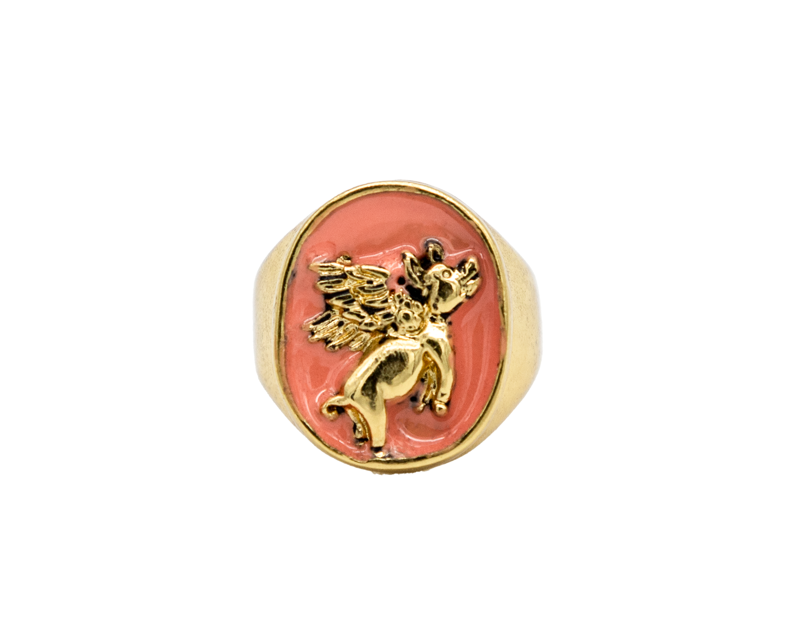 Anillo Cerdito Alas Coral | J: Animales de Poder | Scribanus