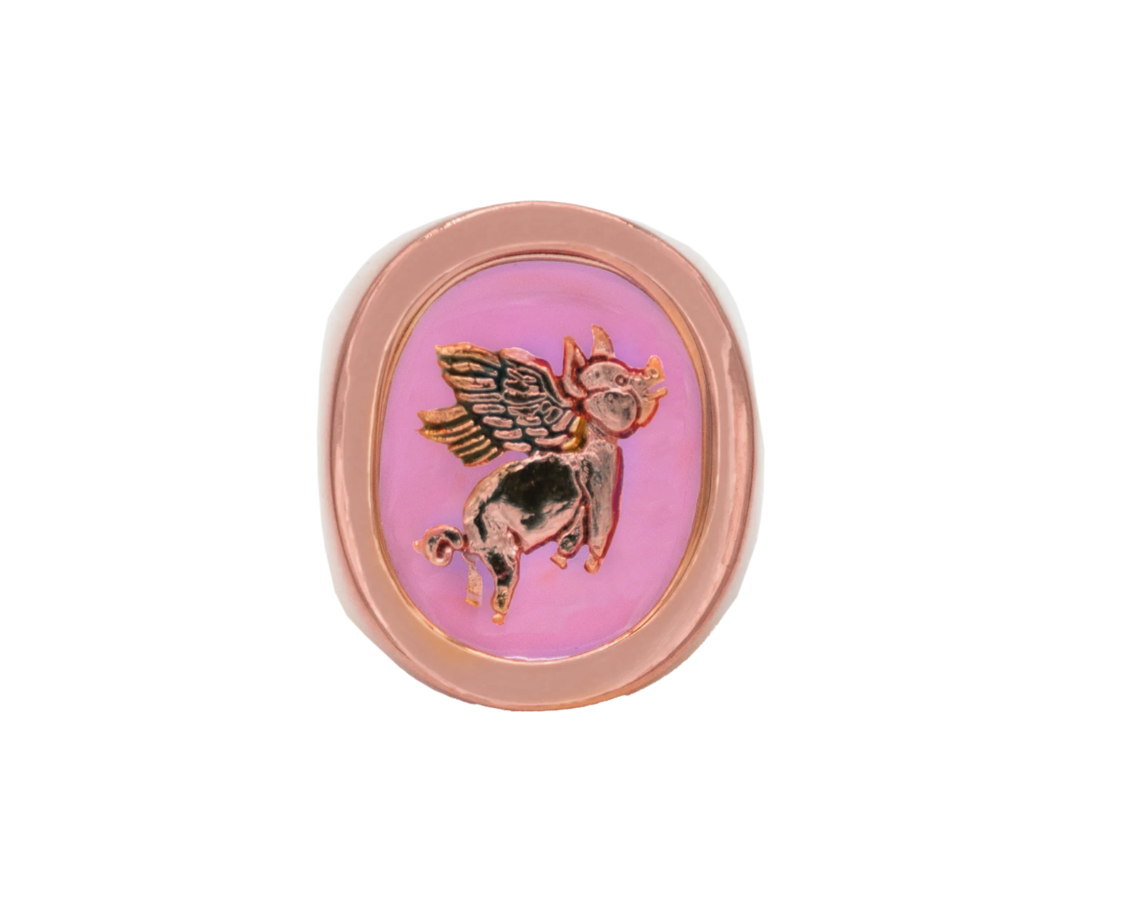 Anillo Cerdito con Alas Oro Rosa - EDICIÓN ESPECIAL- | J: Animales de Poder | Scribanus
