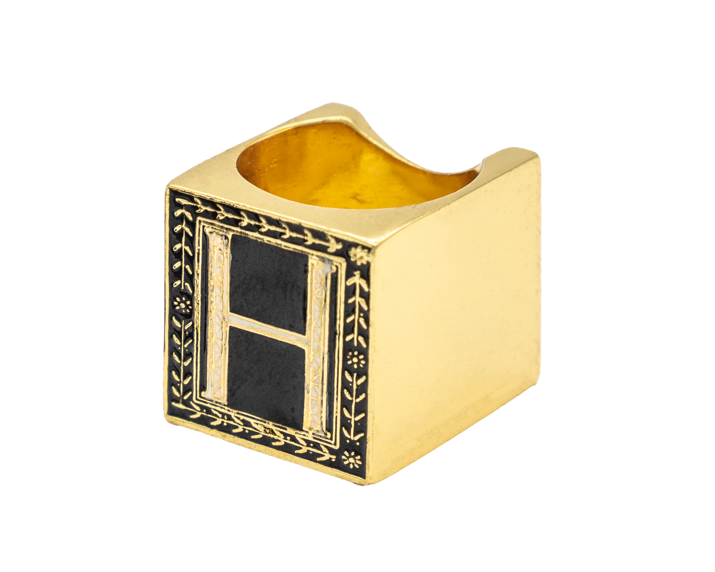 Anillo Cubo Letra H | J: Anillos Cubo Letras | Scribanus