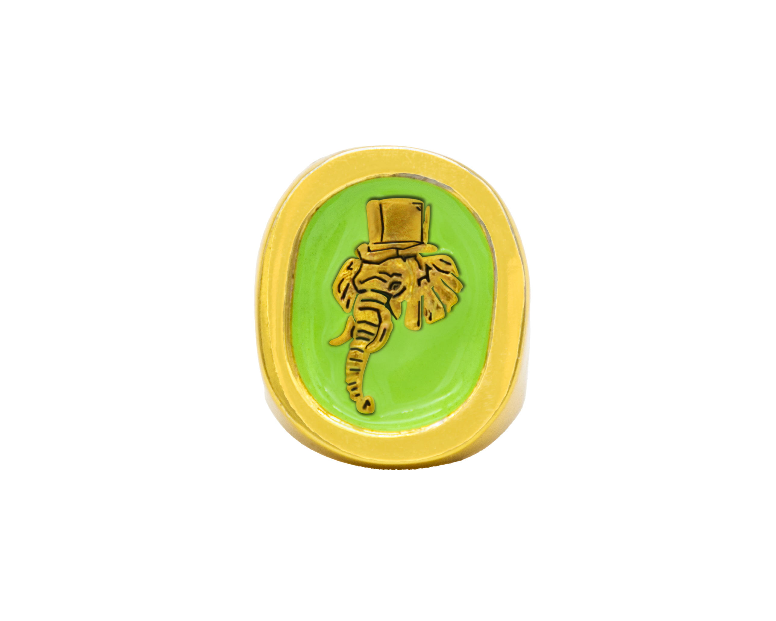 Anillo Elefante Verde | J: Animales de Poder | Scribanus