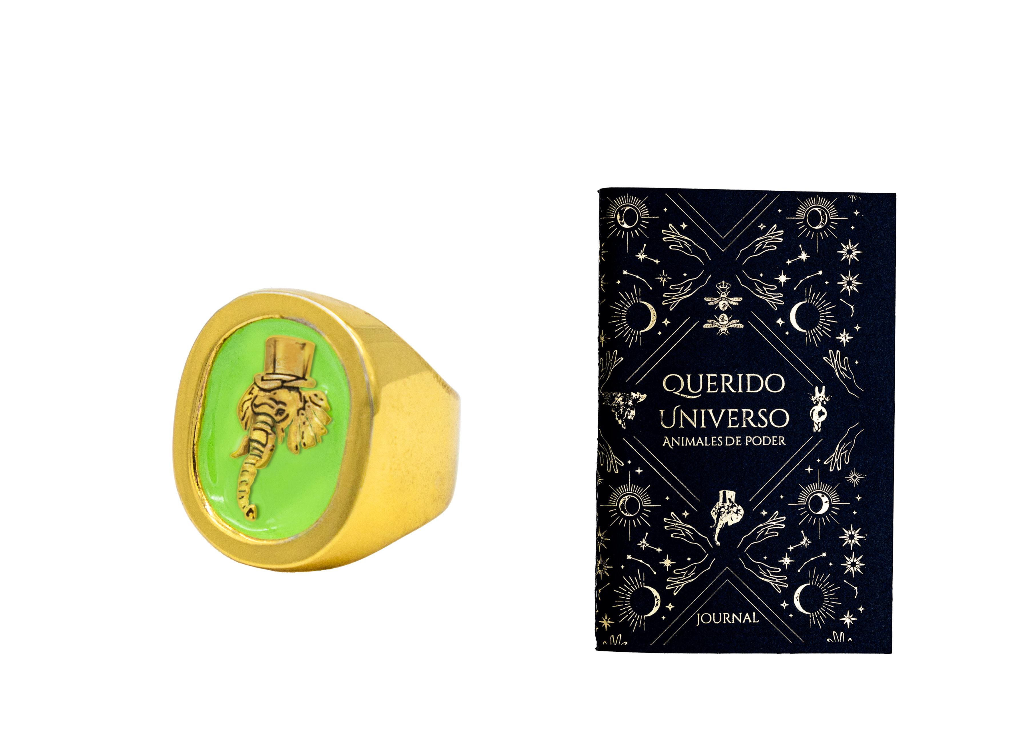 Anillo Elefante Verde | J: Animales de Poder | Scribanus