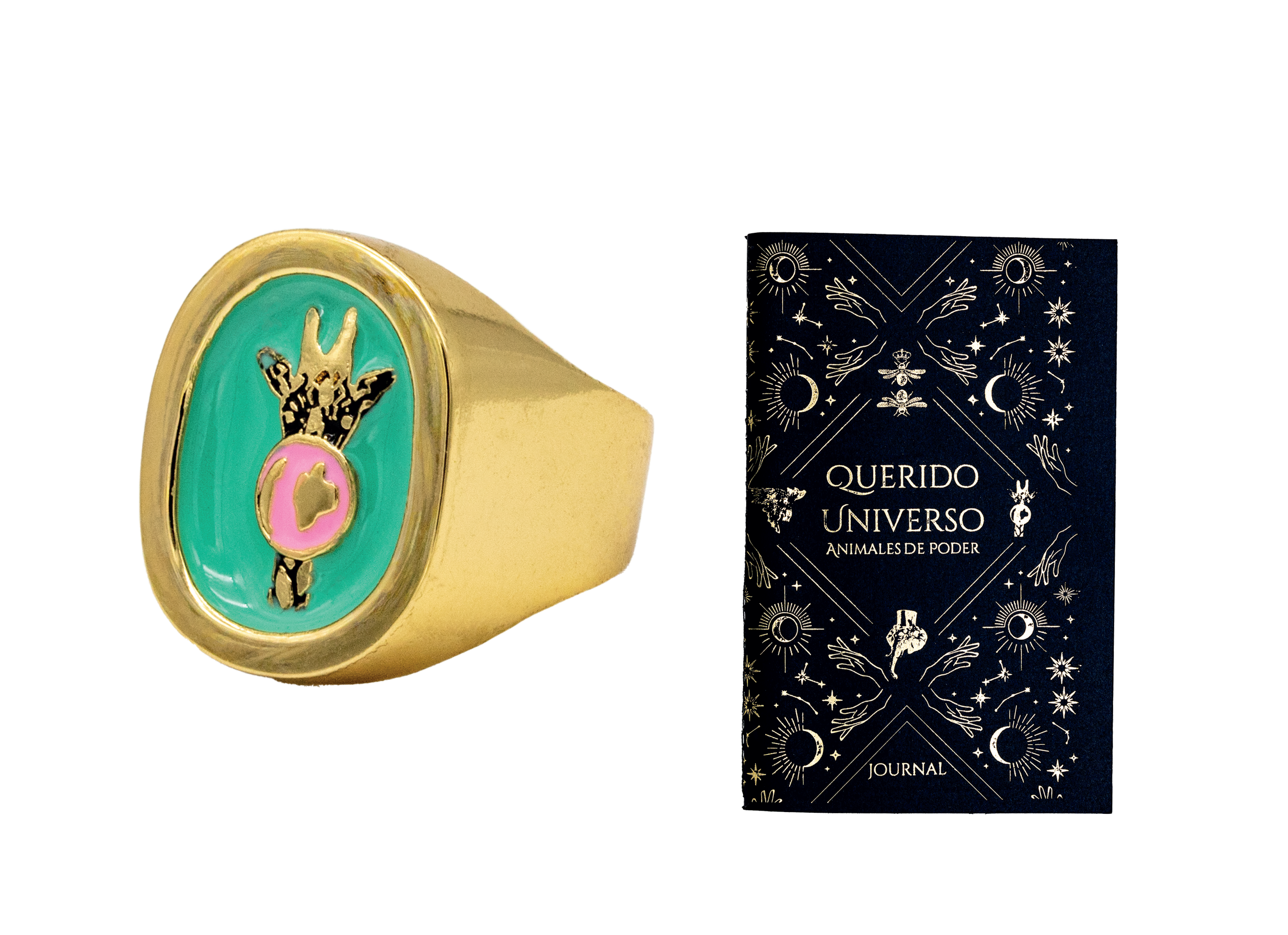 Anillo Jirafa Verde Aqua | J: Animales de Poder | Scribanus