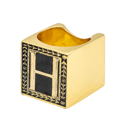 Anillo Cubo Letra H