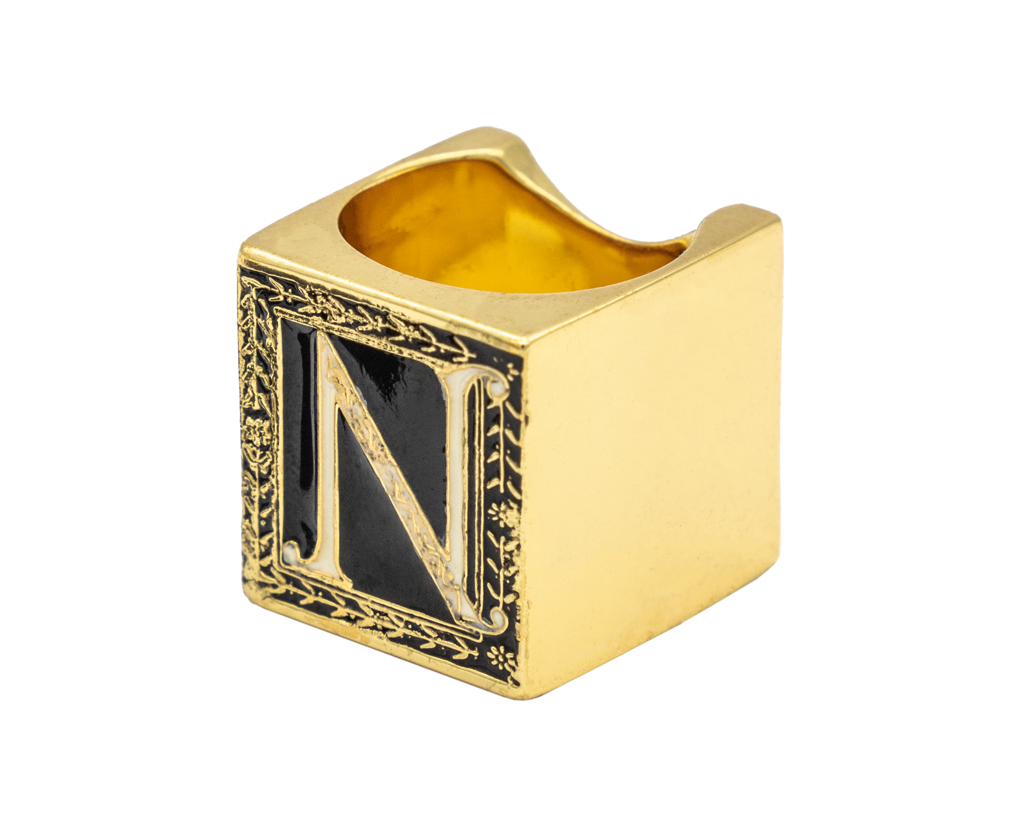 Anillo Cubo Letra N