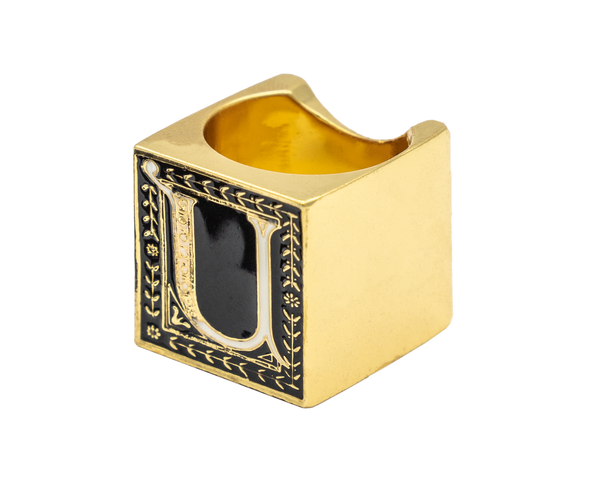 Anillo Cubo Letra U