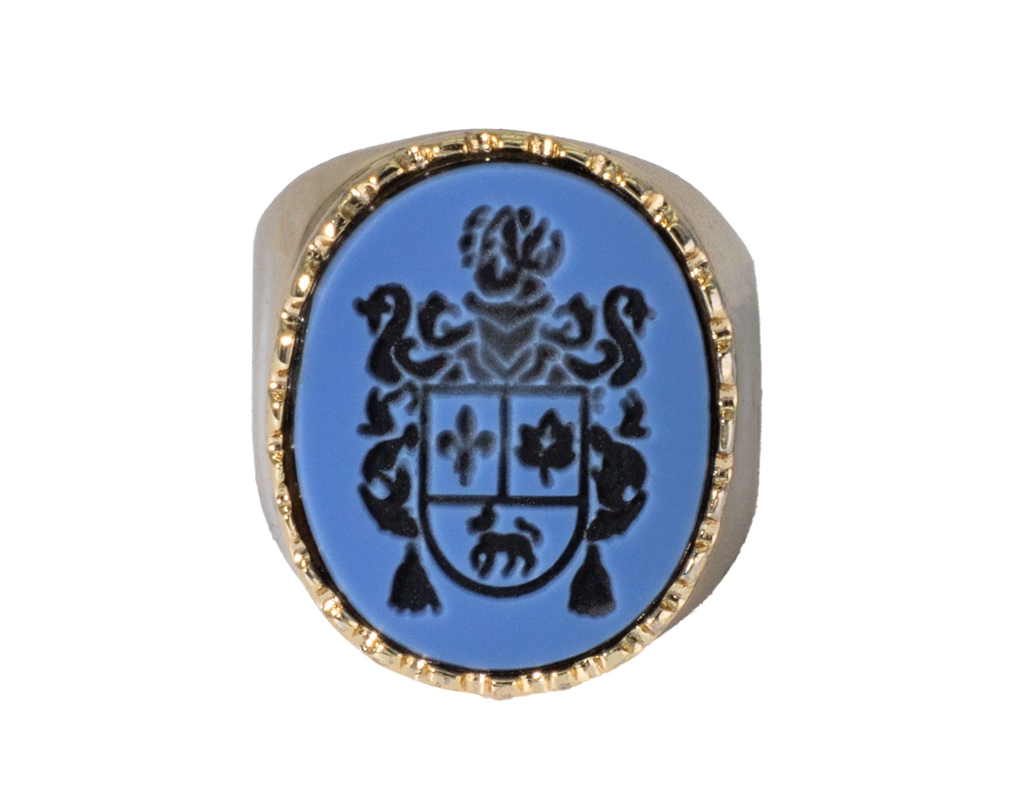 Heráldico Familia Parra en Piedra bicolor Azul Negro