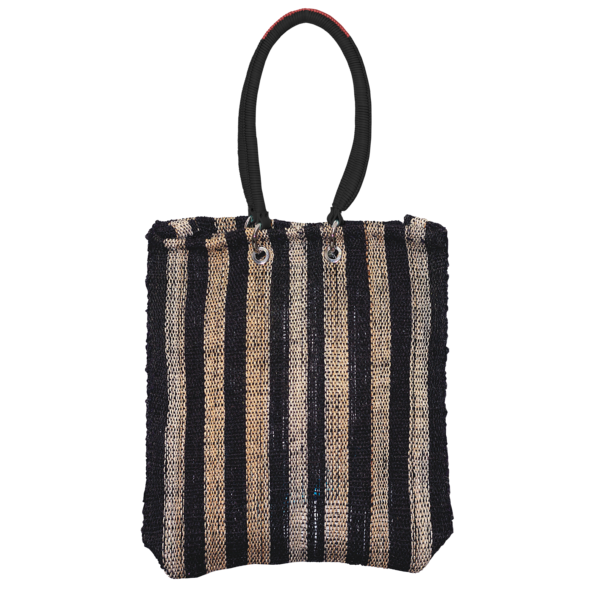Bolsa Xi Beach bag Rayas Negras asas piel | A: XI Collection | Scribanus