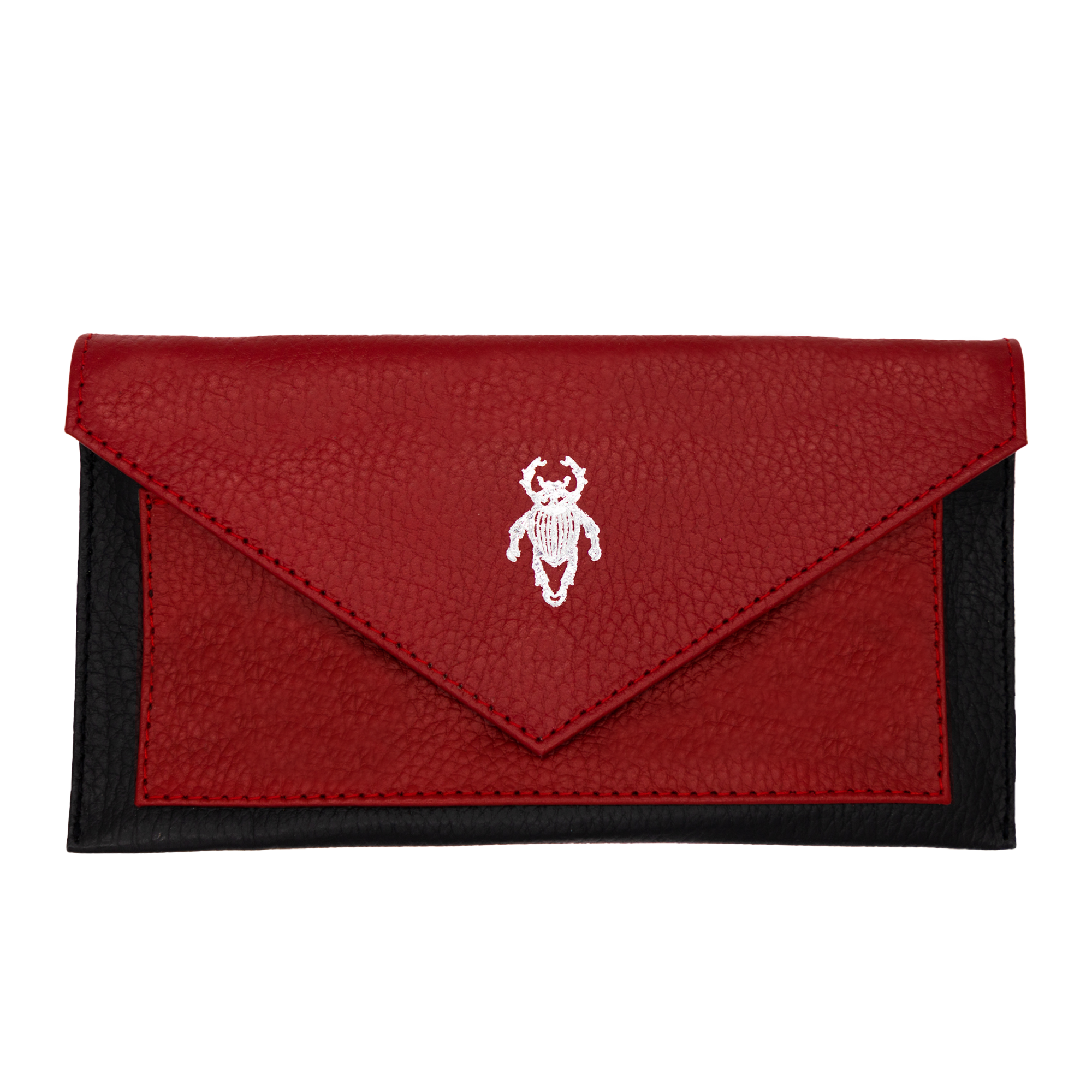 Accordion Engraved Beetle Bicolor Red Black Bag