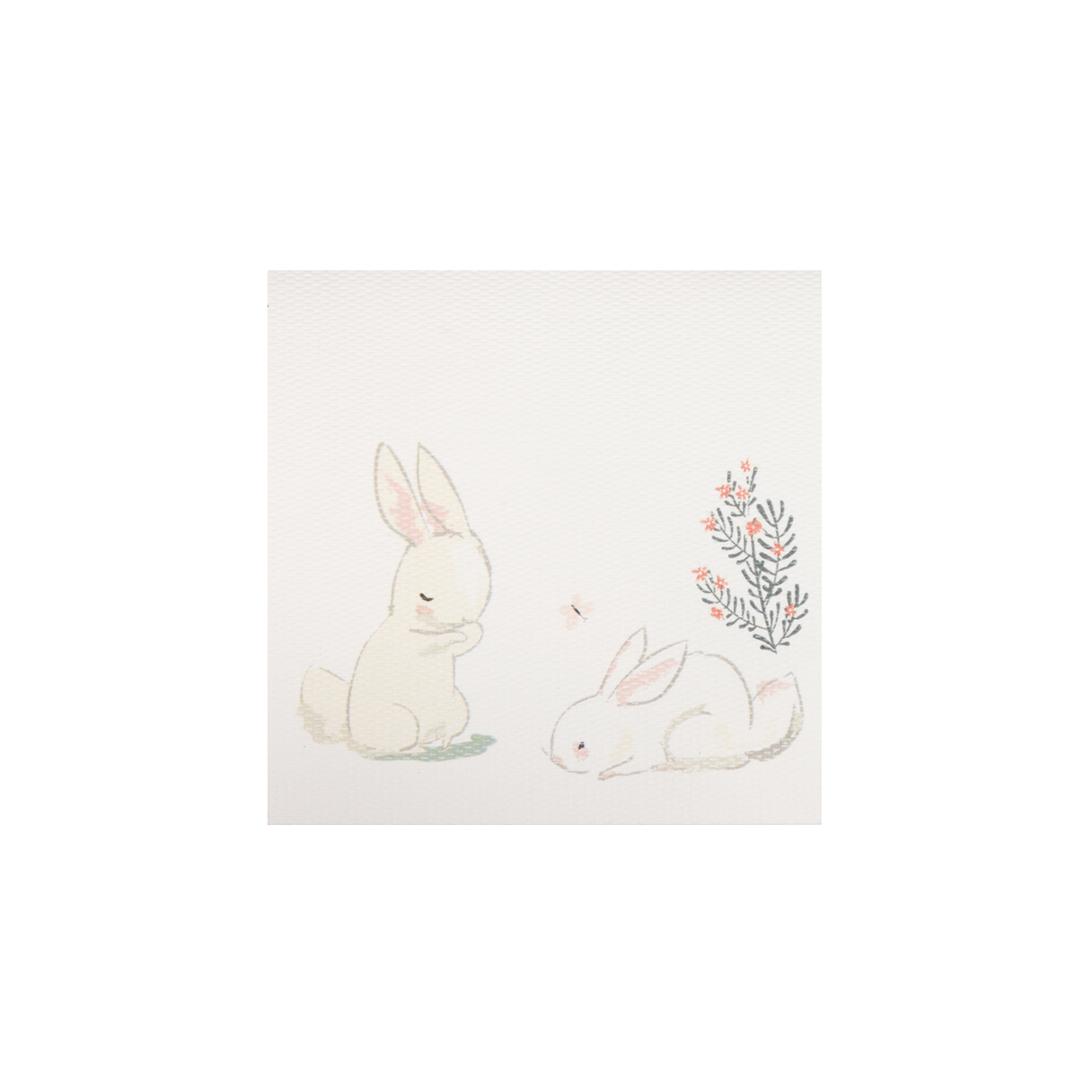 Tarjeta Conejos Cute Mini Doble