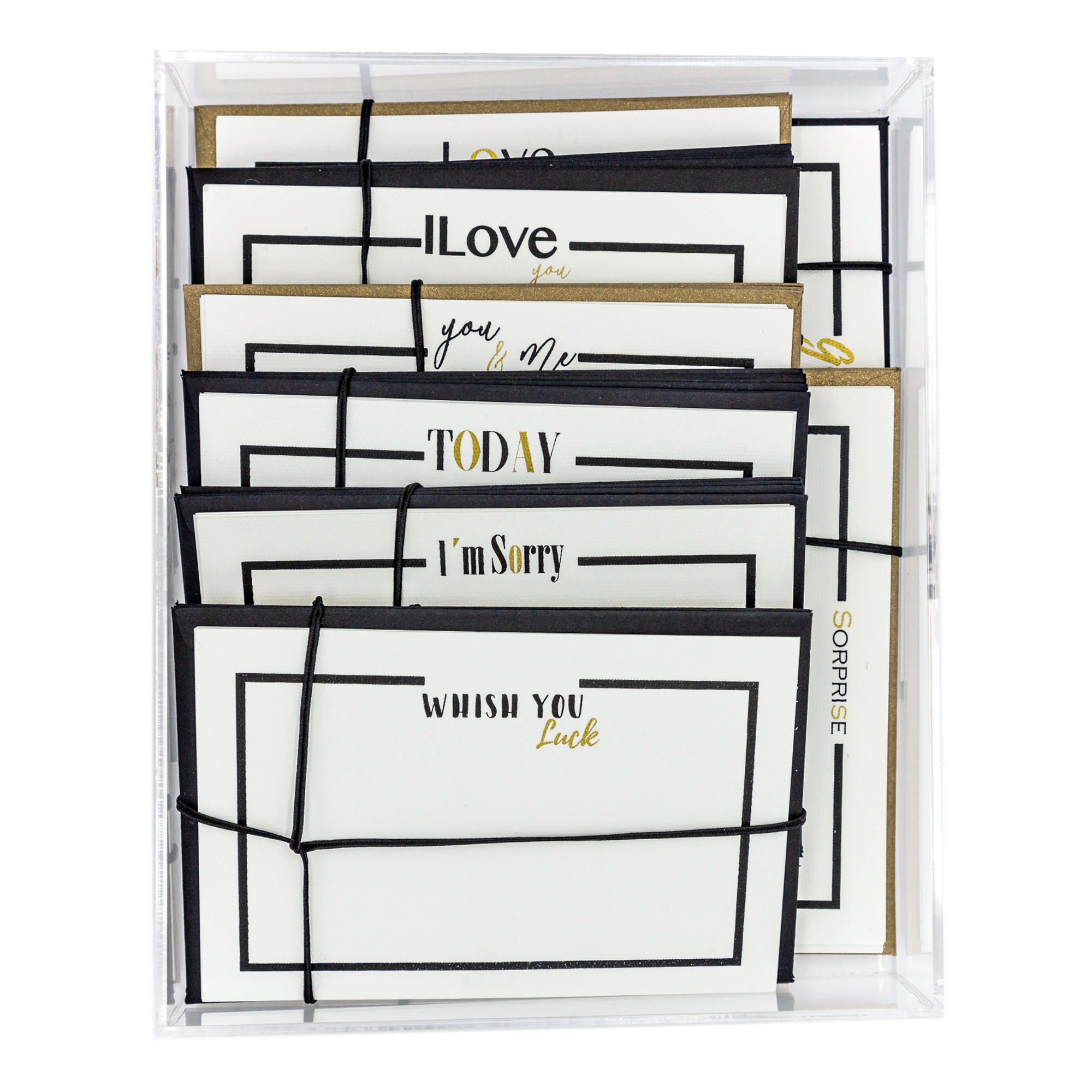 Caja Acrílico Love Box Negro Oro | Scribanus