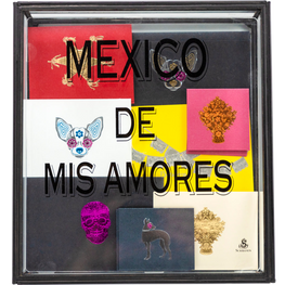 Caja Vidrio México de Mis Amores Grande con Tarjetas y Sobres