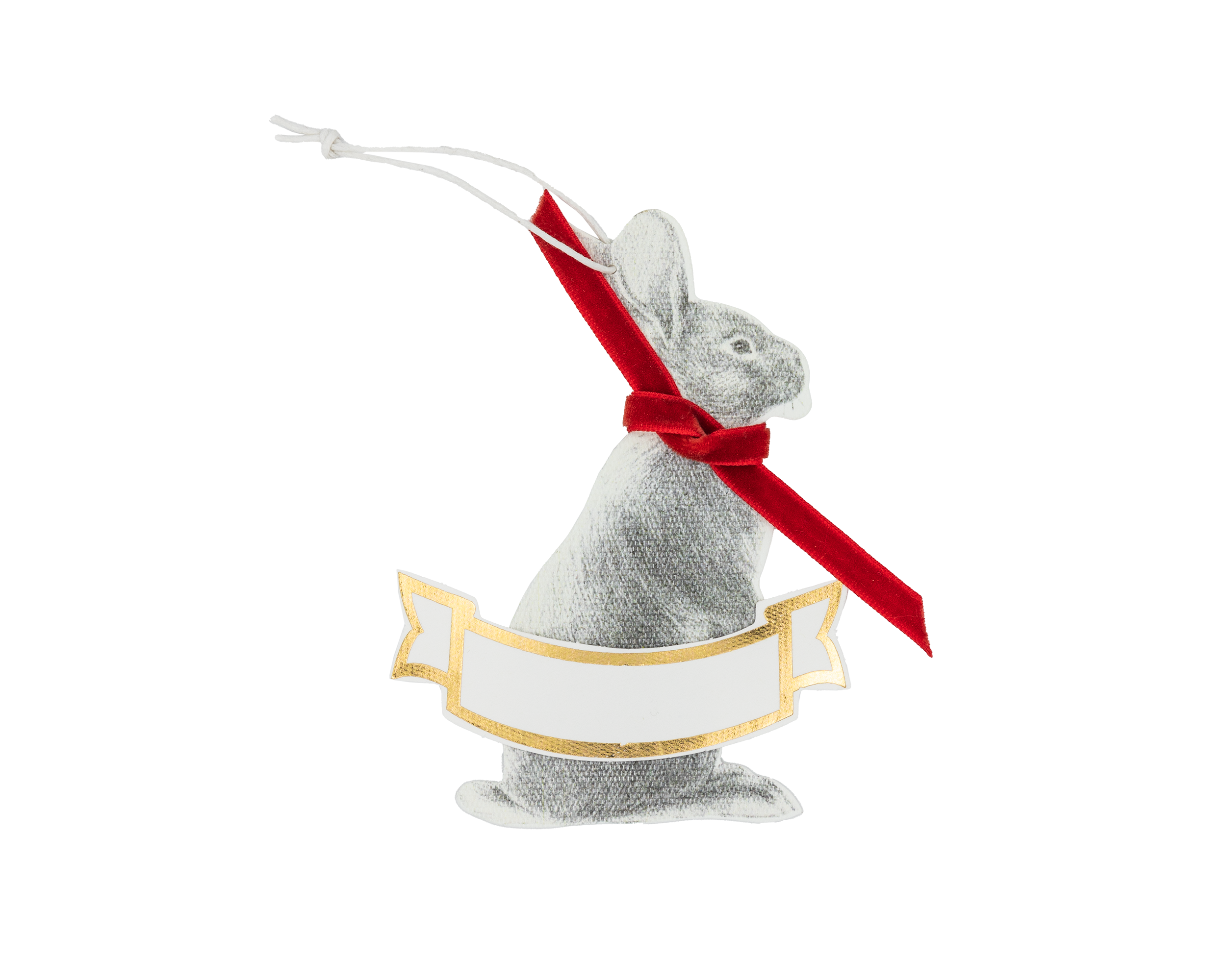 Conejo Estandarte Tag Moño rojo