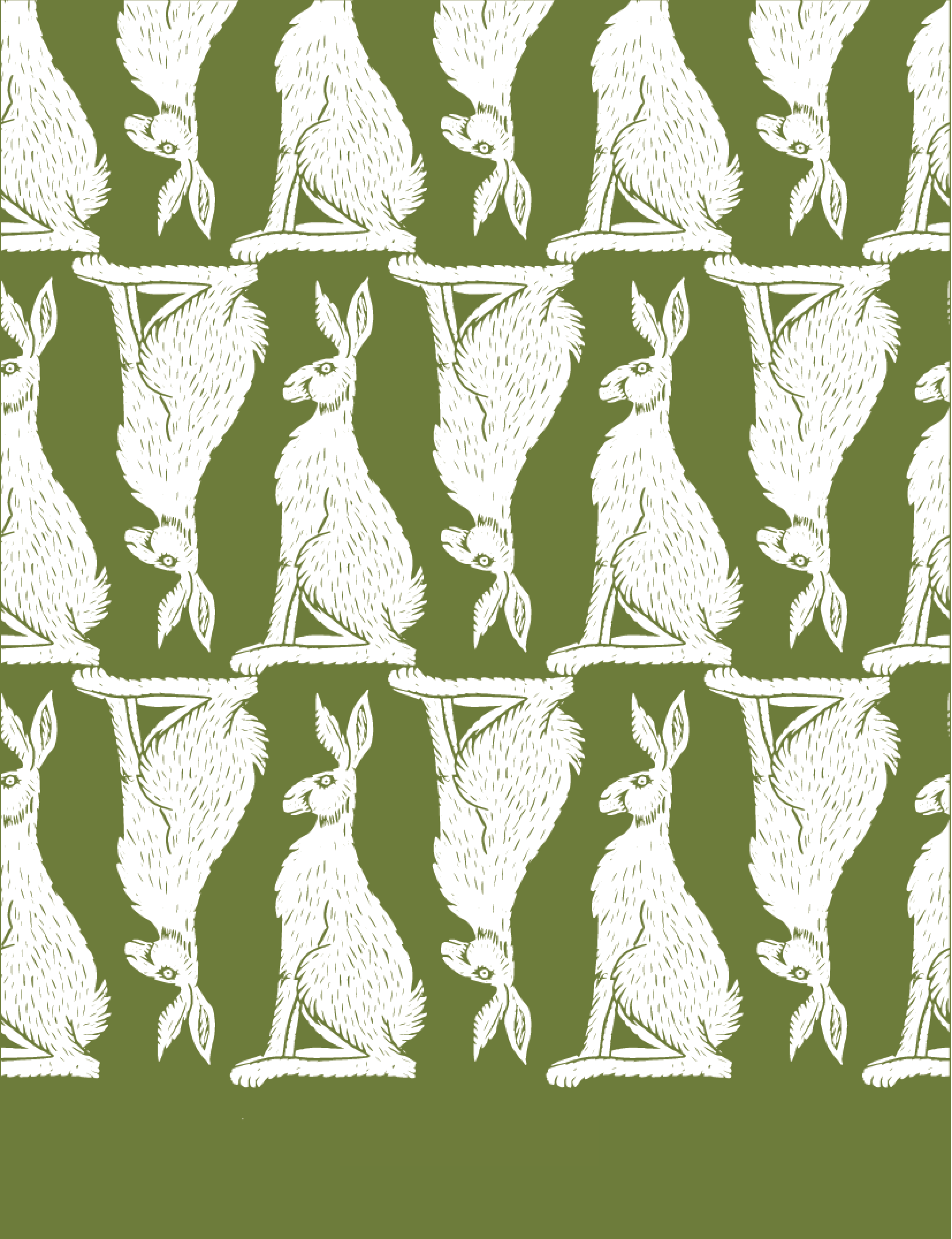 Vintage Mini Double Rabbit Card