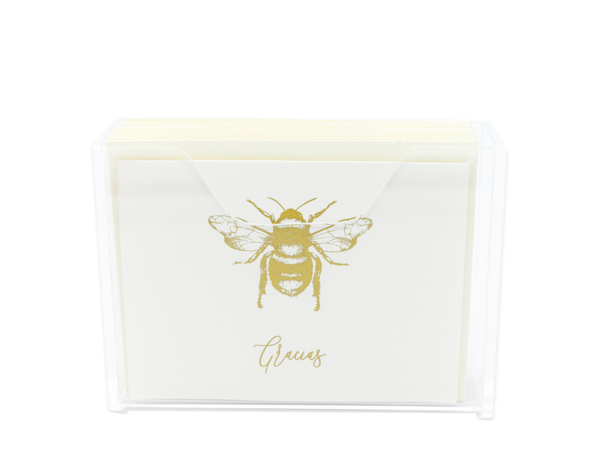 Estuche acrílico Abeja dorada "Gracias" | CT: Cajas de Acrílico | Scribanus