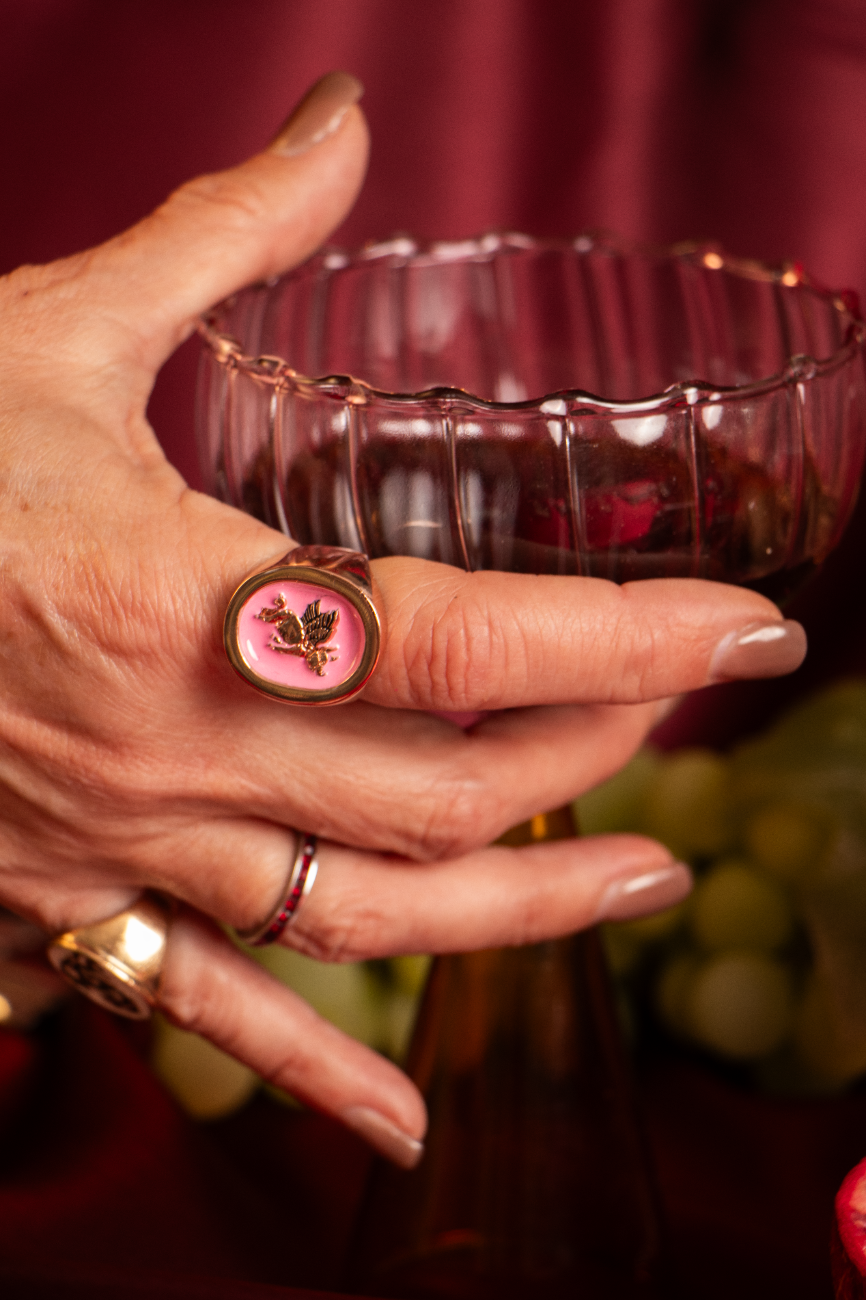 Anillo Cerdito con Alas Oro Rosa