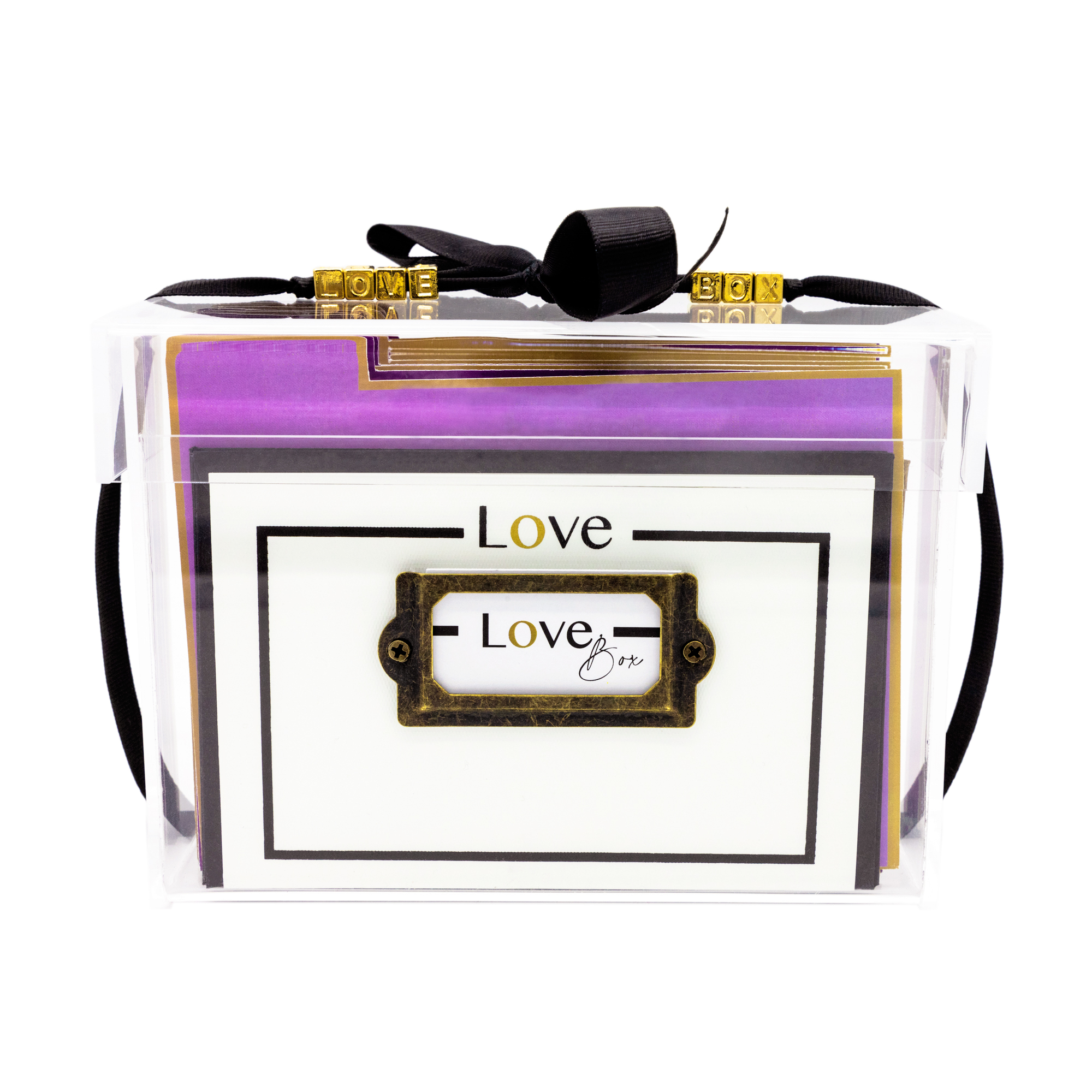 Love Box Negro Oro | CT: Cajas de Acrílico | Scribanus