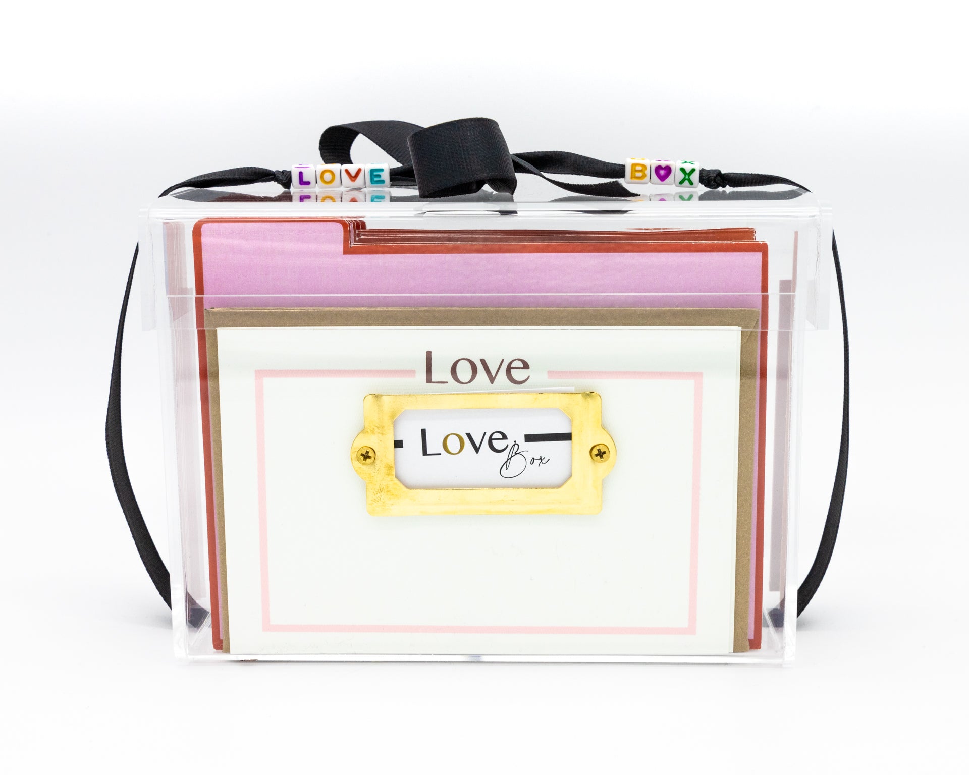 Love Box Negro Oro | CT: Cajas de Acrílico | Scribanus