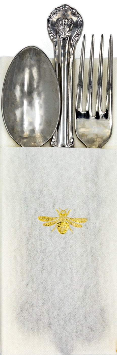 Servilleta Cubiertos Abeja Blanca | M: Servilletas | Scribanus