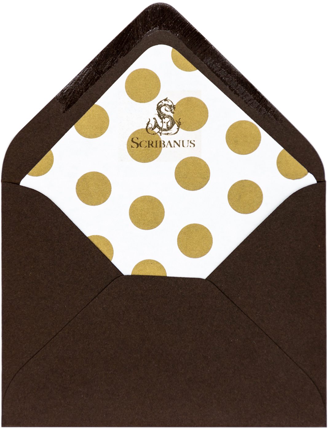 Sobre Chico Café Forro Polka Dots Oro | P: Sobres Chicos | Scribanus