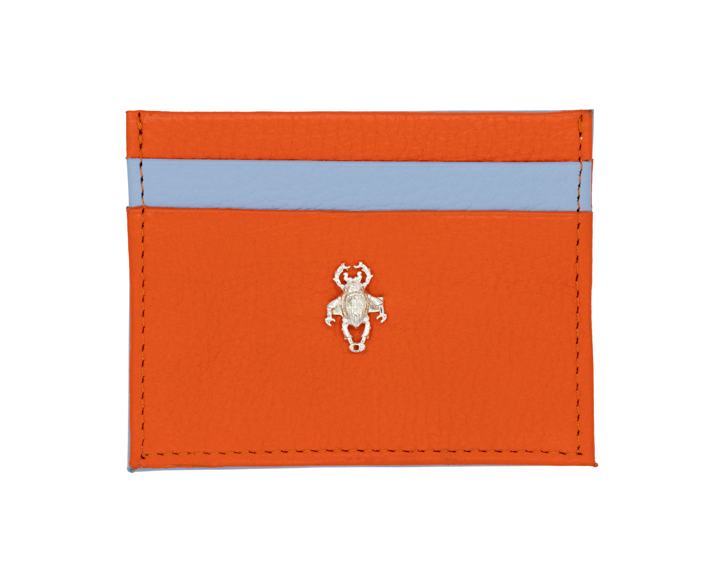 Card holder with two-tone beetle decoration