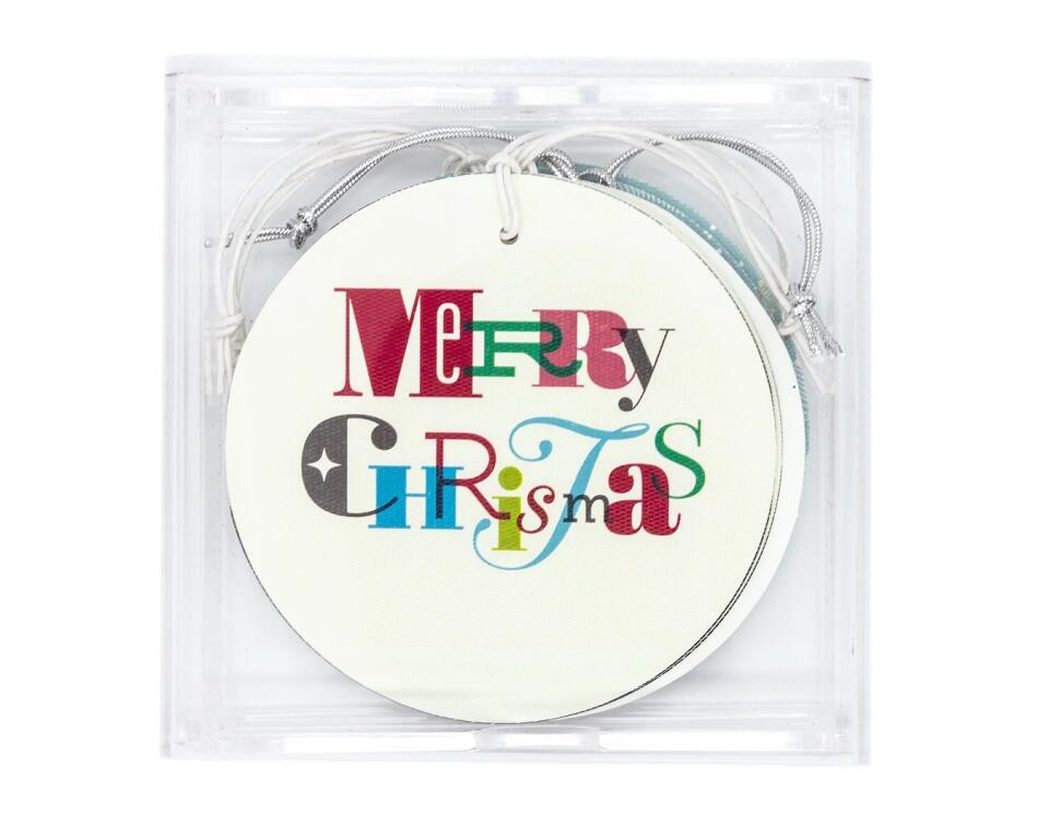 Caja Acrílica con Medallones Merry Christmas - Personalizable