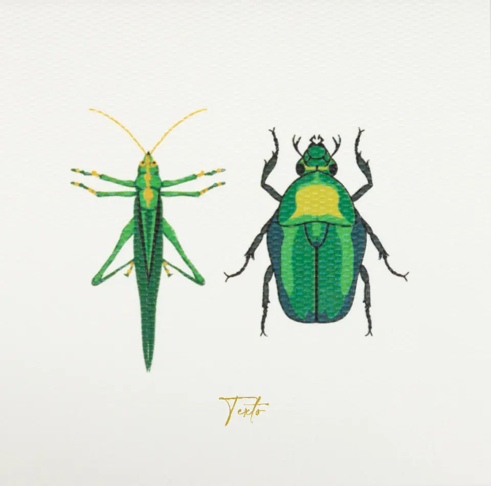 Tarjeta Grillo Escarabajo Mini Doble - Personalizable